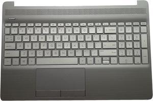 LTPRPTS Replacement Laptop Upper Case Palmrest Non-Backlit Keyboard Touchpad Assembly Part for HP 250 255 256 G8 256 G9 15S-DU DY DW M31100-001 Sliver
