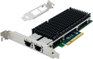 SODOLA 10Gb Dual RJ45 Port Network Card with X540 Controller, PCIe Ethernet LAN Adapter for Windows/Linux/ESX Servers, Compare to Intel X540-T2