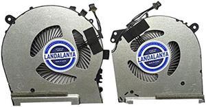 LANDALANYA Replacement New Laptop CPU and GPU Cooling Fan for HP OMEN 15-DH 15-DH0015NR 15T-DH000 15-DH001NR 15-DH002NR 15-DH0161TX TPN-C143 Series Laptop ND8CC01-18L04/6 ND8CC01-18L05/7 Fan DC12V