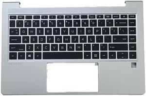 LTPRPTS Replacement Laptop Upper Case Palmrest Non-Backlit Keyboard Assembly Part for HP Probook 440 G8 445 G8 M23770-001 Silver