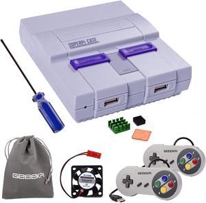 Retroflag SUPERPI CASE NESPI Case UCase SNES Case Functional Power and Safe Reset Button with 2PCS USB Controllers, Heatsink Fan for RetroPie Raspberry Pi 3/2 Model B & Raspberry Pi 3 B+