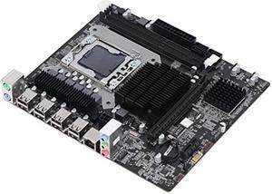 X58 Motherboard, 2xDDR3 DIMM CPU Slot LGA 1366 Gaming Motherboard, USB2.0 SATA Port PCB Motherboard Support ECC Memory, One 8 Pin Power Socket, One 24 Pin Power Connector