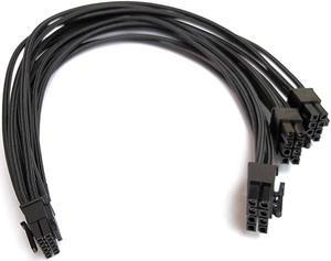 PCIE 5.0 Power Supply 3x8 Pin to 16Pin Mini 12+4Pin 12VHPWR 600W PSU Extension Cable for RTX 3090Ti,4070Ti 4080,4090 Graphics Card ASUS, EVGA, Seasonic Modular Power Supply 16AWG(27.5Inch