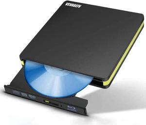 VSVABEFV External CD DVD Blu-ray Drive 3D, Portable Slim USB3.0 Blu Ray Player Burner High-Speed USB DVD Reading and Writing Drive Compatible with Windows XP/7/8/10 for Laptop/Desktop/MacBook Pro Air