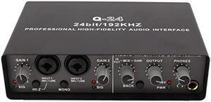 USB Live Sound Card, 24 BIT 192KHZ HD USB External Sound Card Digital Audio Mixer Protable Podcast Studio Equipment for Live Stream for OS X for iOS