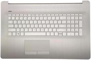 Replacement for HP Laptop 17-by 17-CA 17T-by 17Z-CA Upper Case Palmrest Non-PTP Function Touchpad US Keyboard Assembly L92789-001 6070B1308113 Natural Silver