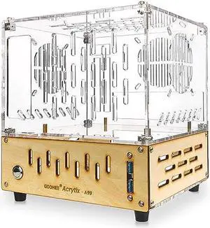 GOOHEE Mini ITX PC Case - Premium Clear Arcylic and Wood PC Case - Unique Small Gaming PC Case - Mini-ITX Computer Case with Excellent Airflow
