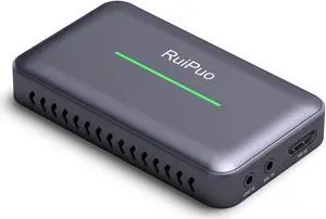 RuiPuo Video Capture Card Grey 4K 60HZ Single HDMI Input Audio Video Capture Card1080P/60Hz HDMI to USB 3.0 Video Capture Card Compatible with Windows 7/8/8.1/10/11 Linux and Mac OS