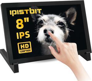 iPistBit Raspberry Pi Monitor, 8" HDMI Screen 1280x800 Portable Touchscreen Monitor, IPS HDMI Monitor, Touchscreen Display Fit for Raspberry Pi 4/3/2/Zero/B, Support Jetson Nano/PC, Drive-Free
