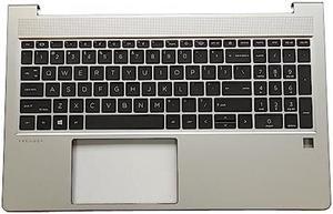 LTPRPTS Replacement Laptop Upper Case Palmrest Non-Backlit Keyboard Assembly Part for HP Probook 450 G8 455 G8 M21740-001 Black
