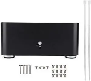 Mini-ITX PC Gaming Case - L80 Mini-ITX Computer Case,Aluminum Mini ITX Computer Case PC Case HTPC(170 X 170MM ITX Motherboard)(Black-USB 2.0)