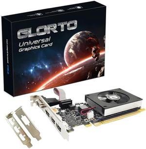 Glorto GeForce GT 730 4G Low Profile Graphics Card, 2X HDMI, DP, VGA, DDR3, PCI Express 2.0 x8, Entry Level GPU for PC, SFF and HTPC, Compatible with Windows 11