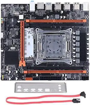 Zyyini X99H Computer Motherboard, 4 DDR4 DIMM LGA 2011 3 Gaming Motherboard Supports CPU Type E5 V3, V4, i7 58xx, 68xx Series, 2 SATA2.0, 1 SATA3.0, 2 USB3.0, 6 USB2.0, PS2 Keyboard Mouse Interface