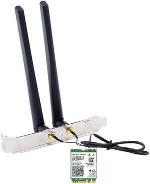 AX210NGW DTK WiFi Card WiFi 6E Supports 6GHz, 2230, 2x2 AX+BT 5.3+Tri-Band, Includes RF Cable (11 inch), 5dBi High Gain Antennas and Low-Profile Brackets