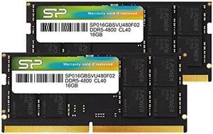 Silicon Power DDR5 32GB (2x16GB) 4800MHz (PC5-38400) 262-pin CL40 1.1V SODIMM Non-ECC Laptop RAM Computer Memory SP032GBSVU480F22