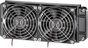 Clyxgs Water Cooling Radiator, 12 Pipe Aluminum Heat Exchanger Radiator with Fan for PC CPU Computer Water Cool System DC12V 240mm Black