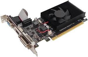 Jiawu Graphics Card, GT 610 1GB 64 Bit DDR3 Game Graphics Card, Support PCI Express X16 2.0 Single Fan Low Profile Graphics Card, Computer Gaming GPU with HDMI, VGA, DVI Output