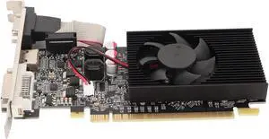 GT730 Computer Graphics Card, 2G 64bit DDR3 PC Single Cooling Fan Single Cooling Fan Support HDMI VGA DVI Output PCI Express 2.0 x 16 Bus Interface