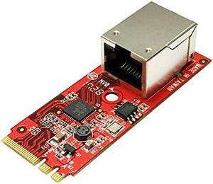 Ableconn M2-NW107R M.2 Gigabit Ethernet Module (Right Angle RJ-45) - GigaLAN 1000BASE-T PCIe x1 M.2 A-E Key