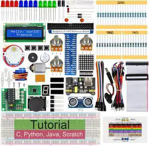 FREENOVE Ultrasonic Starter Kit for Raspberry Pi 4 B 3 B+ 400, 484-Page Detailed Tutorial, Python C Java Scratch Code, 171 Items, 88 Projects