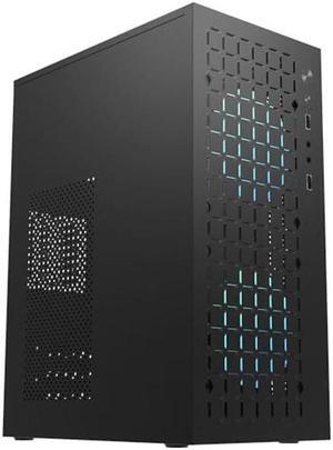 matx case,itx case,High Airflow Micro ATX PC Case, Support MATX, Mini-ITX, Micro ATX case Slim with USB2.0x2 I/O Port, Black Without Fans