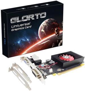 Glorto Radeon HD 5450 1GB DDR3 Low Profile Graphics Card, PCI Express 2.0 x16, HDMI/VGA/DVI, Entry Level GPU for PC, SFF and HTPC