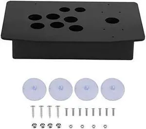 FTVOGUE DIY Arcade Panel Black Case DIY Set Kits Acrylic Panel and Inclined Cases Replacement for Arcade Game