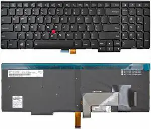 Laptop Replacement US Layout with Backlit with Pointer Keyboard for Lenovo Thinkpad Edge E531 E540 L540 T540P T550 T560 P50S Black