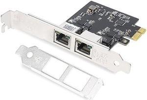 Dual-Port PCIe 2.5Gbase-T NIC with Realtek RTL8125 Chip, 2.5Gb Network Card, 2500/1000/100 Mbps, PCIe X1, Gigabit Ethernet Card for Windows/Windows Server/Linux