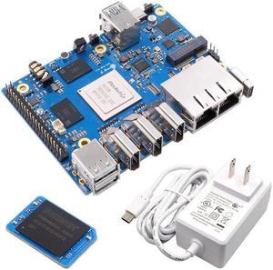 Orange Pi 5 Plus 8GB with 64GB eMMC Rockchip RK3588 8-Core 64-Bit Single Board Computer, Development Board Run Orange Pi/Ubuntu/Debian/Android 12 OS (Pi 5 Plus 8G+64G eMMC+Power Supply)