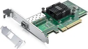 H!Fiber 10Gb SFP+ PCI-E Network Card NIC, Compare to Intel X520-DA1 (E10G42BTDA), with Intel 82599EN Chip, Single SFP+ Port, PCIe X8, Ethernet LAN Network Adapter Support Windows/Linux/VMware