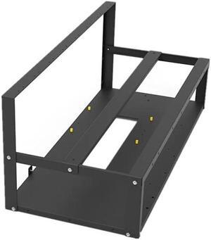 Mining Rig Frame, Steel Open Air Miner Mining Frame Rig Case Up to 8 GPU for Crypto Coin Currency Bitcoin Mining Accessories Tools -Frame Only, Fans & GPU is not Included