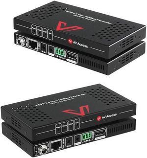 AV Access HDBaseT 4K HDMI Extender Over Single Cat5e/6/6a/7 Ethernet, HDMI 2.0 YUV4:4:4, EDID, PoE, Bi-Directional IR/RS232 Pass Through, HDR10, CEC, up to 4K@60Hz 130ft, 1080P@60Hz 230ft