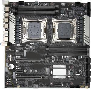 X99 Dual F2 Motherboard, E ATX E ATX Gaming Motherboard with SATA3.0 M.2 NVME PCle.1X Interface, Computer Replacement Motherboard with Digital Diagnostic Function