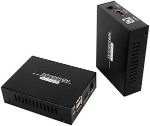 ciciglow HDMI USB KVM Extender, 197ft 1920x1080P 60Hz POC Function HD KVM Extender Keyboard & Mouse Remote Operation