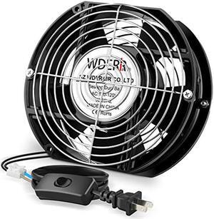 WDERAIR Axial 110V 120V High CFM Muffin Fan 172mm x 150mm x 51mm With Switch for DIY Cooling Ventilation Exhaust Projects for Chicken Coop, Crawl Space, Industrial, Doorway , Attic