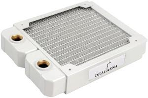 Dracaena 120mm - 28mm/1.1 inch Thick Computer Radiator, 14 Tubes Copper Water Cooling Cooler for CPU Heat Sink - Liquid Heat Exchanger Dual G1/4 Thread, White
