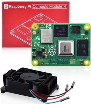 Raspberry Pi Compute Module 4 with CM4 heatsink PWM Fan, CM4 8GB RAM 32GB eMMC Single Board 64-Bit Quad-Core Processor Bluetooth 5.0 Dual-Band WiFi (CM4108032)