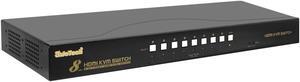 JideTech HDMI USB KVM Switch 8 Port Up to 4K@30Hz Resolution with USB 2.0 Hub Support Hotkey Mouse Switching for Linux, Windows, Mac, Unix