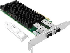 Vogzone 25Gb PCI-E NIC Network Card for Intel XXV710-DA2,1GbE/10GbE/25GbE Dual SFP28 Ports, with Intel XXV710BM2 Chip,25GbE PCI Express 3.0 X8 Ethernet Adapter Support Windows/Linux/VMware