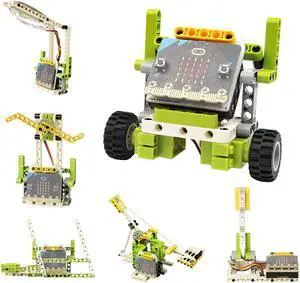 ELECFREAKS microbit Ring:bit 6-in-1 Building Bricks Kit, Programmable Coding Learning Kit with 200+ Building Blocks(Without Micro:bit)