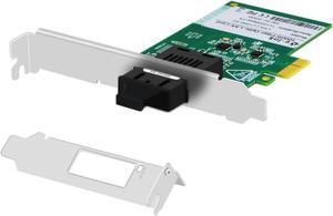 Gigabit Fiber Network Card NIC - SC Port 1000Mbps PCI Express Ethernet LAN Adapter Compatible with Windows Server/Windows/Linux/Vista, 20KM Over Duplex Fiber SMF Converged Network Adapter