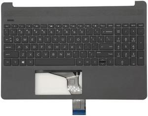 Jxjslp Replacement for HP 15T-DY 15Z-EF 15S-EQ 15-EF Laptop Upper Case Palmrest with Keyboard Assembly L89859-001 Jet Black