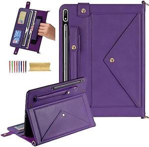 Dteck for Samsung Galaxy Tab S9 Ultra 2023/S8 Ultra 14.6 Inch Case 2022,PU Leather Folio Business Stand Smart Handbag Cover S Pen Holder Auto Wake/Sleep Hand Strap Protective Wallet Case,Purple