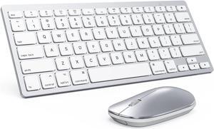 Bluetooth Keyboard and Mouse for Mac, OMOTON Ultra-Slim Mac Keyboard and Mouse Combo, Wireless Keyboard and Mouse for Mac, MacBook Pro/Air, iMac, Mac Mini, Laptop and PC (Silver)