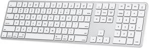 OMOTON Bluetooth Keyboard for Mac, Wireless Keyboard with Numeric Keypad, Multi-Device, Rechargeable, Compatible with MacBook Pro/Air, iMac, iMac Pro, Mac Mini, Mac Pro Laptop and PC (Silver)