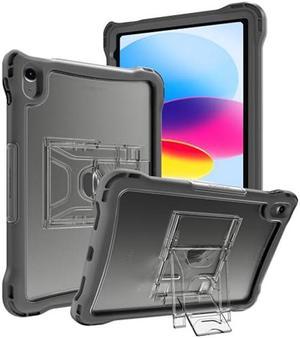 Brenthaven 360 Case Fits iPad 10th Generation 2022 (10.9-inch) Protective Cover with Screen Protector and Adjustable Stand - Durable Slim Lightweight & Drop Tested Clear Back Shell Touch ID Compatible