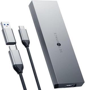 NVME Enclosure ['Tough Guy' Quality], 20 Gbps M.2 Enclosure for M-Key PCIe NVME, Solid Aluminium Alloy SETMSPACE M.2 Enclosure with USBC/A Cable, Screw Fixed SSD Enclosure for 2230/2242/2260/2280-NEW