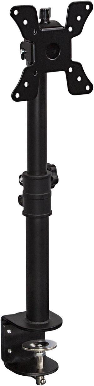 Mount-It! Single VESA Monitor Mount | Vertical Monitor Desk Stand | Telescoping Pole Height Adjustable | Fits 19 20 21 22 23 24 27 29 30 Inch Computer PC Screens | C-Clamp Base