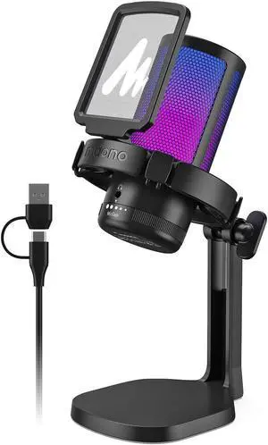 MAONO USB Gaming Microphone for PC, Noise Cancellation Condenser Mic with RGB Lights, Mute, Gain for Streaming, Recording, Podcast, Chat, Twitch, YouTube, Discord, Computer, PS5, PS4, GamerWave MAONO USB Gaming Microphone for PC, Noise Cancellation Condenser Mic with RGB Lights, Mute, Gain for Streaming, Recording, Podcast, Chat, Twitch, YouTube, Discord, Computer, PS5, PS4, GamerWave